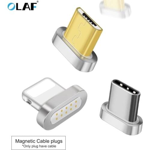 OLAF Magnetic Cable plug Micro USB C Type C 8 pin Fast Charging Adapter For iPhone Microusb Type-C Magnet Charger cord plug