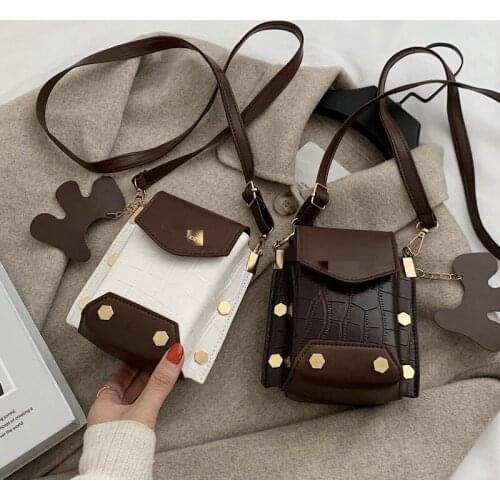 Retro Crocodile Pattern Small Square Bag Women Shoulder Bag Famous Designer Mobile Phone Bag Ladies Handbag Purse Bolsa Feminina