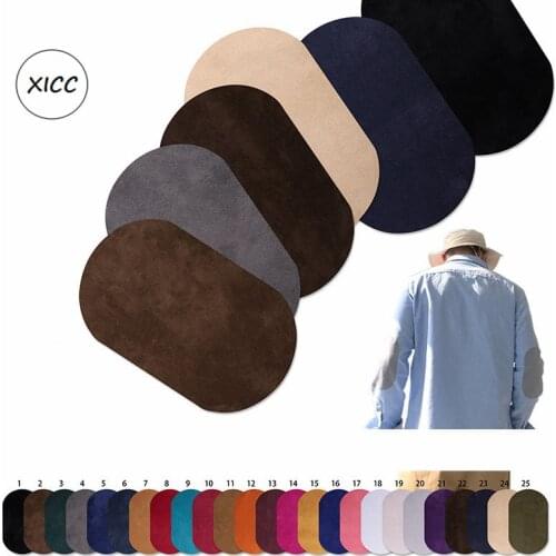 XICC Oval Shape Micro Suede Fabric Repair Iron On Patch Flocking Material For Clothes Elbow Knee Leather Accessories Appliqued