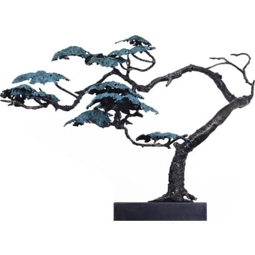 Neoclassical metal iron desktop welcome pine ornaments hotel lobby opening gifts and crafts furnishings