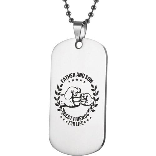 New fashion stainless necklace women stainless steel letters necklace father and son trinket