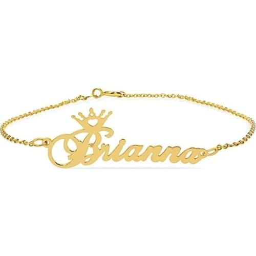 Noelia Custom Name Anklet Personalized Nameplate Anklet Crown Heart Anklet Foot Jewelry Custom Stainless Steel Gifts for Women