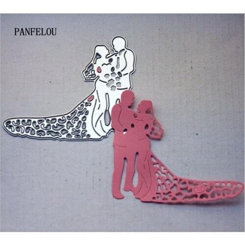 PANFELOU Metal craft wedding dress lover paper die cutting dies for Scrapbooking/DIY wedding Valentines day cards