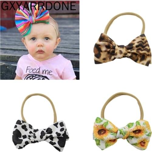 2020 Baby Girls Diy Headband Knot Tie Turban Headwrap Stretchy Flower Hair Bows Baby Nylon Headband Newborn Hair Accessories