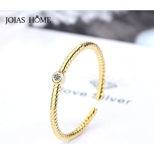 JoiasHome Simple Three in one Ring for Women Trendy Silver 925 Jewelry Gemstones Special Female Individual Character Accessory