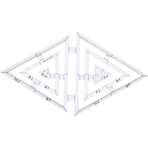 Quilting Ruler Transparent Acrylic Sewing Patchwork Craft Scale Ruler Rhombus Hexagon Diamond Triangle Sewing Tools