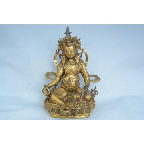 Rare Old copper carving-- In charge of Wealth Buddha Statue, best collection adornment, free shipping