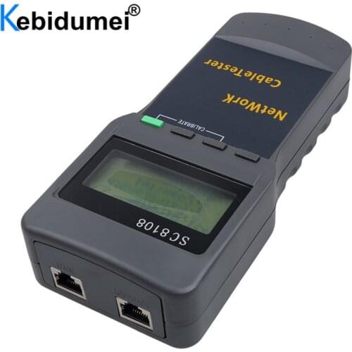 SC8108 Network Tester Meter LCD Display RJ45 Cat5e Cat6 UTP Unshield LAN Cable Tester RJ11 Phone Cable Meter Portable