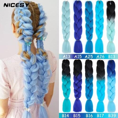 NICESY 24Inch Twist Braids100G Braiding Hair Extensions Jumbo Braids Ombre Synthetic Hair Support Wholesale