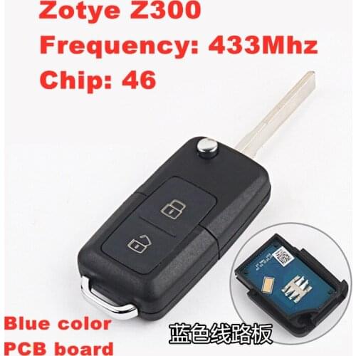 For Zotye Z300 folding remote control key 433Mhz 46 chip