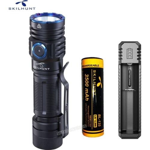SKILHUNT M300 XHP35 High Power 2000 Lumens EDC Edition USB Magnetic Rechargeable Waterproof LED Flashlight for Hunting camping