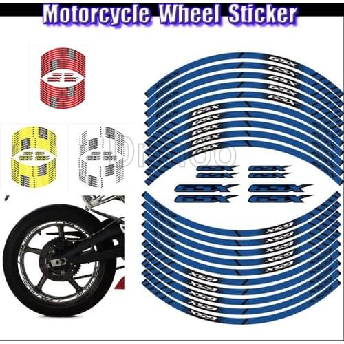 Motorcycle Wheel Reflective Rim Stripe Tape Decal Styling Stickers For Suzuki GSX250R GSXR1000 GSXR6000 GSX-S1000 1000F