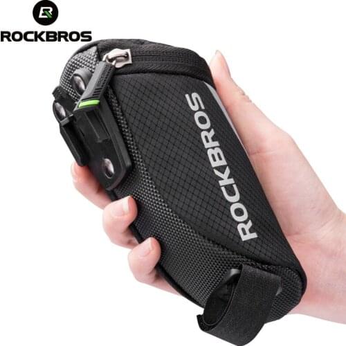 ROCKBROS Bicycle Bag Mini Rear MTB Mountain Road Bike Saddle Bag Reflective Cycling Tail Searpost Bag Bicycle Accessories Black