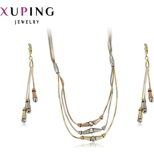 Xuping Fashion Sets 2017 Top Sale Luxury Style Jewelry Sets Multi-color Plated Women Party Promotion Gift 63429