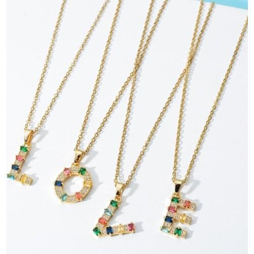 ZMZY Cubic Zirconia Letter Choker Initial Necklace Pendant Necklaces for Women Dainty Stainless Steel Jewelry Alphabet Necklace