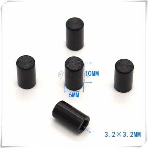 10 Piece 6×10MM key cap black plastic switch cap power button cap touch square hole of switch cap 3.2 * 3.2mm