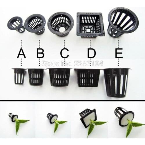 10pcs Black Mesh Pot Net Cup Basket Hydroponic Aeroponic System Plant Grow Organic Green Vegetable Clone Cloning Seed Germinate