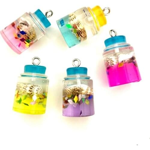 15*21mm Resin Simulation Shell Drift Bottle Pendant DIY Accessories Charms Handmade Necklace Keychains Earrings 50PCS