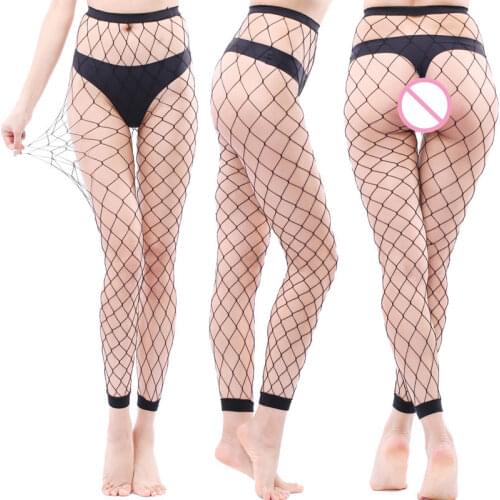 Hollow Out Sexy Tights For Women Elastic Sexy Fishnet Stockings Large Size Mesh Nylon Pantyhose Sexy Lingerie Female Hosiery