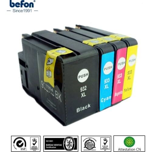 Befon Full Ink Compatible Cartridge Replacement for Hp 932 933 HP932 HP933 XL Ink Cartridge Officejet 6100 6600 6700 7110 7612