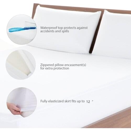 IRoyal 50X70CM Smooth Waterproof Pillow Protector Zipper Pillow Cover Anti Mite Pillowcase Machine Washable Case For Pilow