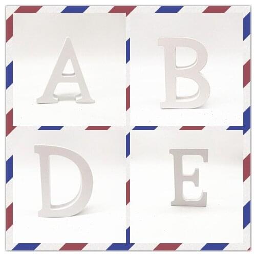 1 pcs 8 cm wood white letters Wedding birthday party decoration letters Home furnishing thickness 12 mm