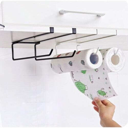 Iron Paint Kitchen Paper Towel Holder Rack Free Punching Is Not Easy To Rust for Stockpile Items and Wardrobe Clothing Shelf