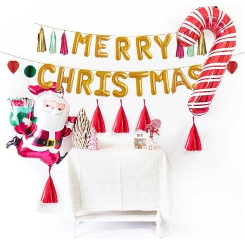 Navidad Merry Christmas Foil Balloons Santa Claus Snowman Globos Xmas Deer Penguin Air Toys Christmas Decorations Set For Home