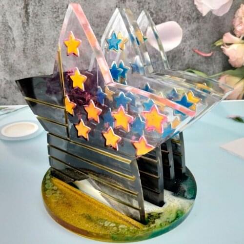 Star Coaster Resin Mold 4 Pieces Coaster Mold with 1 Piece Coaster Holder Storage Mold Epoxy Resin Casting Home Decor