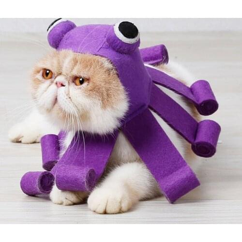 Halloween Cats Dogs Role Playing Suit Pet Supplies Cat Dress Up Hat Pet Dress Up Headdress Octopus Headgear Festive Party Caps