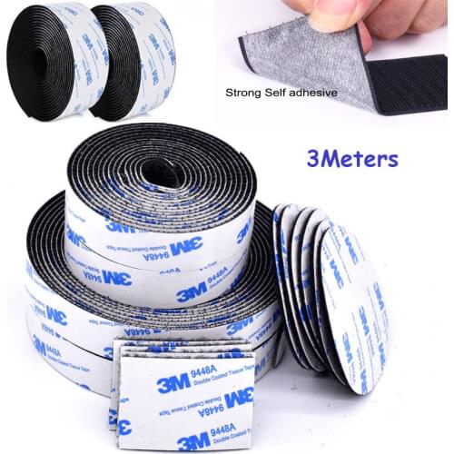 3Meter Length Strong Nylon 3M Self-Adhesive Velcros Fastener Tape Sticker Double Side Tape with Glue 16/20/25/30/38/50/100MM