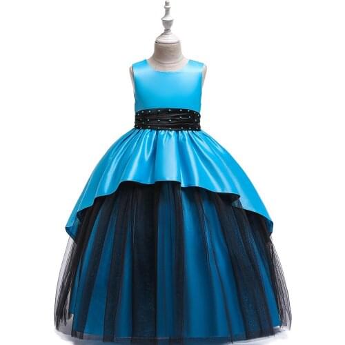4-12 Y Lace Teenagers Kids Girls Wedding Long Dress for Girl Costume Princess Party Pageant Formal Clothes Baby Childrens Dress