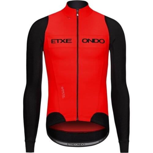 ETXE ONDO Mens Long Sleeve Bicycle Thin Jackets Quick Dry Breathable Fabric Maillot Ciclismo Cycling Clothing Pro Team Tops Wear