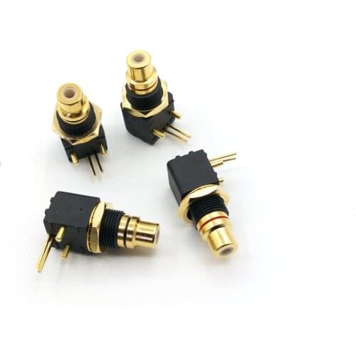 2PCS brass RCA CONNECTOR RCA female Socket PCB PANEL MOUNT Soldering Iron adapter