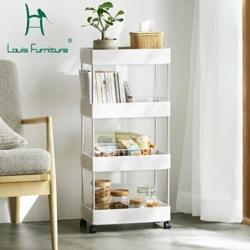 Louis Fashion Push Cart Shelf Landing Multi Floor Hand Kitchen Bedroom Bathroom Movement