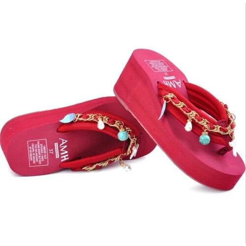 Fashion Pendant New Ladies Outdoor Flip Flop Summer Slippers Womens Platform Wedge Casual Beach Shoes chaussure femme qq924