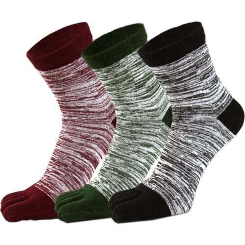 Mens Cotton Toe Socks Harajuku Patchwork Striped Five Fingers Casual Crew Socks Calcetines hombre Skarpetki Man Boys Meias Sox