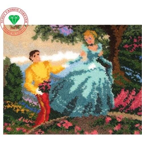 DIY Latch Hook Rug Kits Unfinished Crocheting Tapestry Carpet embroidery Love Yarn Needlework Cushion Set for Embroidery Carpet