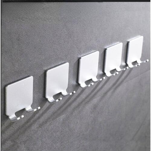 Wall Sticky Metal Hooks Aluminum Coat Hooks Razor Wall Mount Rack Kitchen and Bathroom Plug Hooks Wall Hooks