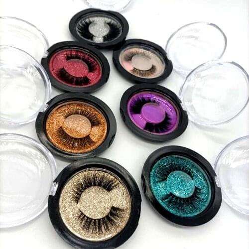 DL lashes mink eyelashes natural false eyelashes real mink hair volume wispy full strip mink eyelashes with black round case
