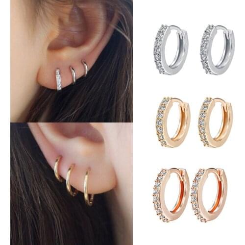 2021 New Drill Hoop Earrings for Women Girls For Women Girls Simple Fashion Retro 6MM Earring Earrings Jewelry Accessory Gifts