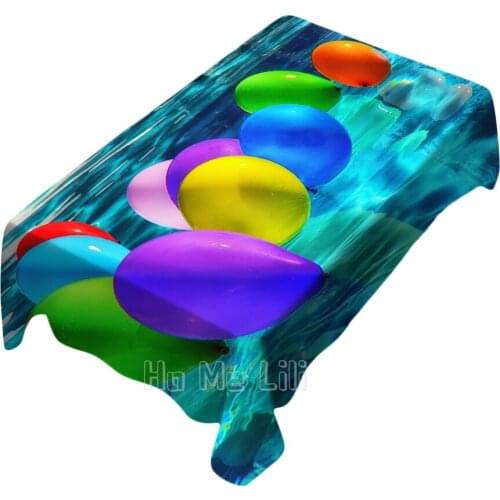 Floating Colorful Balloons Pattern Design Decoration Tablecloth For Kitchen Dining Party Picnic Indoor Outdoor