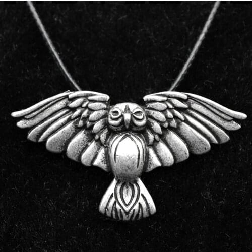 1pc Life Handmade Viking Owl Pendant Antique Silver Bird Animal Necklace Charm Amulet Necklace Jewelry SGL-320