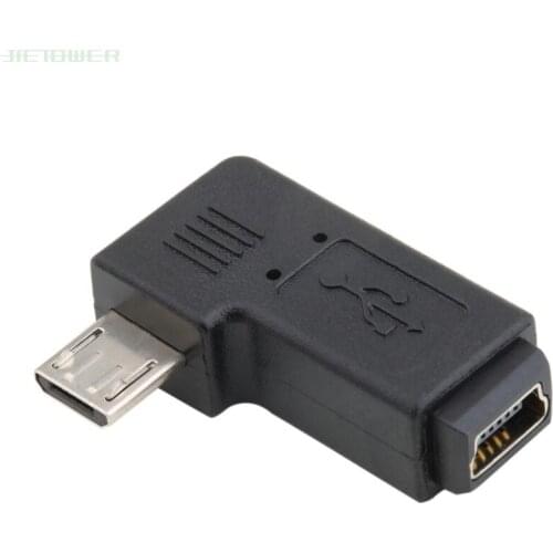 5Pin Female SB Mini to Micro 5Pin Male 90 Degree Angle right Adapter Converter Promotion Free Shipping 300pcs/lot