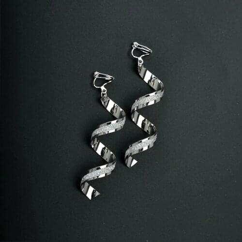 Simple Geometric Clip Earrings Without Piercing Metal Jewelry Women Cuff Earring No Ear Hole Earings klipsy na uszy