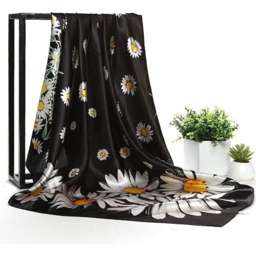 European and American painting digital printing fabric satin silk garment fabric width 90cm*90cm HGF01