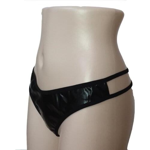 Sexy Fetish Wet Look Open Back G-String Bikini Thong Patent Leather Jockstrap Underwear Underpants