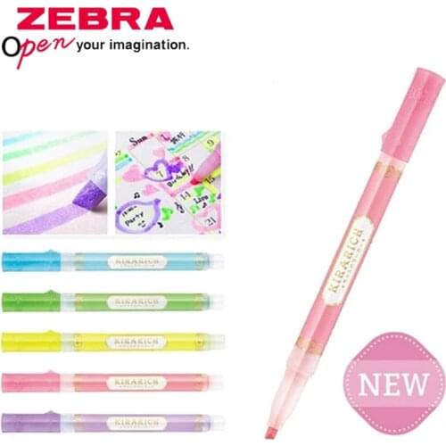 ZEBRA Highlighter 3/5pcs WKS18 KIRARICH Shining Starry Pearlescent Highlighter Hand Account Notes Students With Color Marker Pen