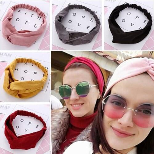 Women Hairband Hair accessories Suede headband Cross hair band Hot style in Europe and America