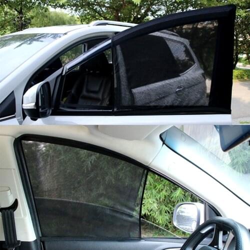 1 Set Car Window Ultraviolet Mosquito Dustproof Rear Side Window Shades Film Universal Sunshade Net Black Sunshade Car Cover